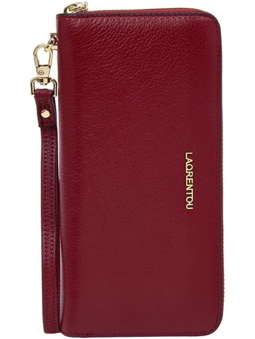 Stylish RFID Blocking Leather Wallet for Women - Zipper Wristlet Clutch